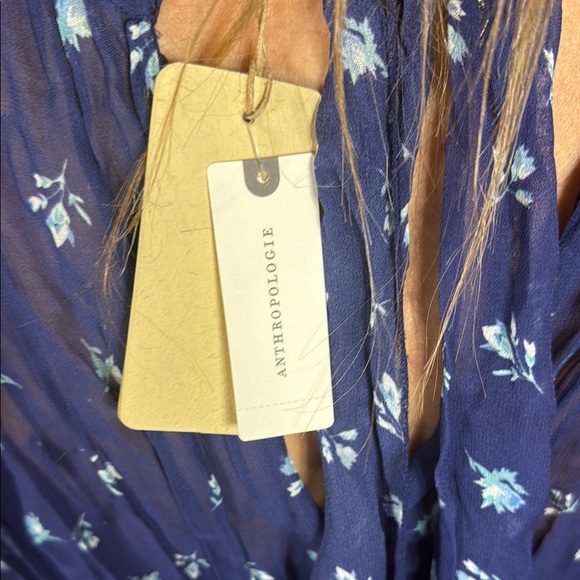 ANTHROPOLOGIE LET ME BE BLUE MOCK NECK MINI DRESS S NWT - Picture 9 of 10